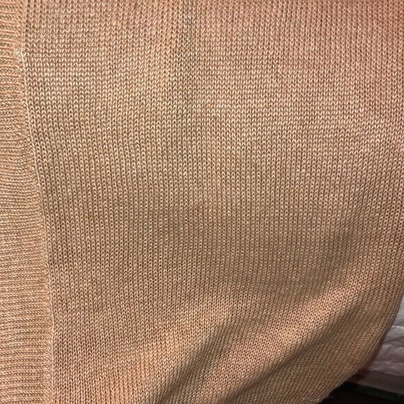 Talbots SP Linen Light Brown Knit Open Front Cardigan Sweater - Picture 11 of 12